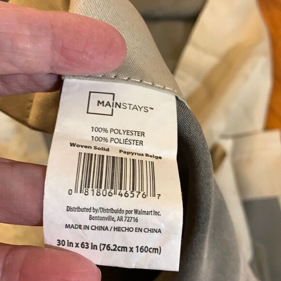 One pair of room darkening tan colors 30" x 63 Curtains. - Picture 4 of 4